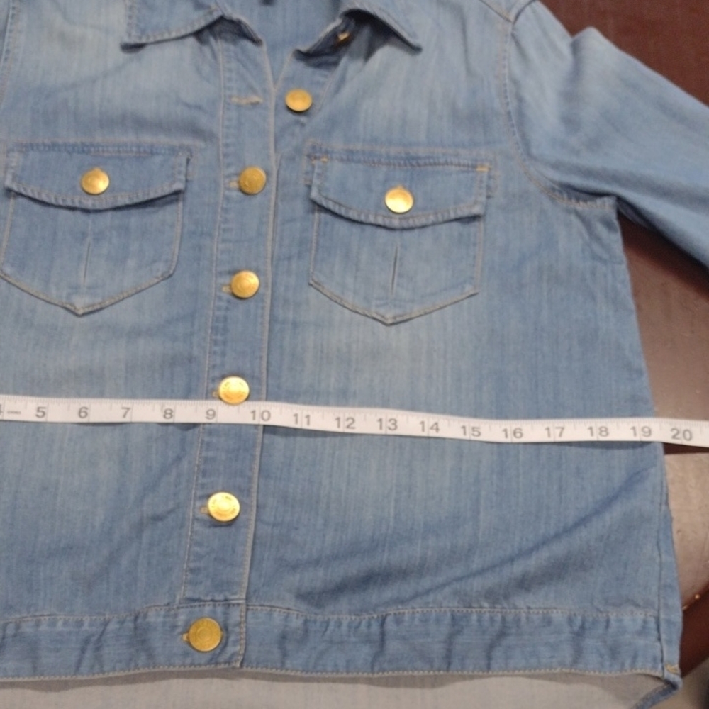 CAbi Light Blue Jean Jacket Style #6255 Western Rodeo Farm Festival - Picture 10 of 14